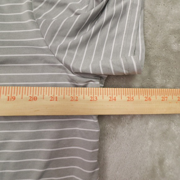 Polo Ralph Lauren Performance Grey White Striped Short Sleeve Polo Shirt Large - Picture 5 of 7